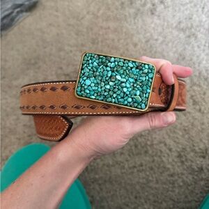 Turquoise belt buckle + Belt